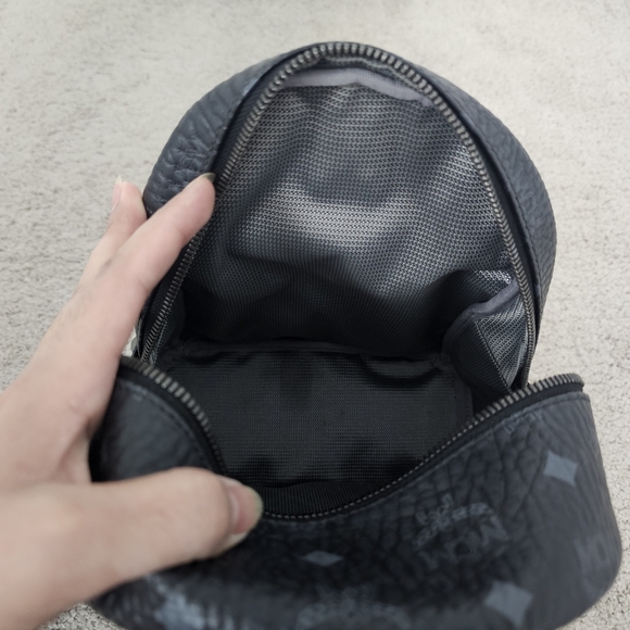 Authentic MCM Black Logo Backpack - Picture 12 of 15